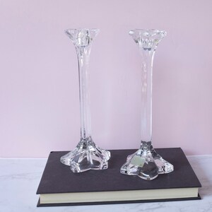 Contemporary Mikasa Petals Crystal Candlesticks - a Pair