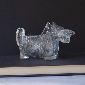 Vintage 1940s LE Smith Glass Scottish Terrier, Creamer, Milk Pitcher, Pressed Glass
