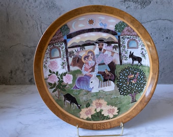 1981 Bareuther Königszelt Bayern "Rückkehr nach Galiläa" Limited Edition Annual Collectible Christmas Wall Plate, Designed By Hedi Keller