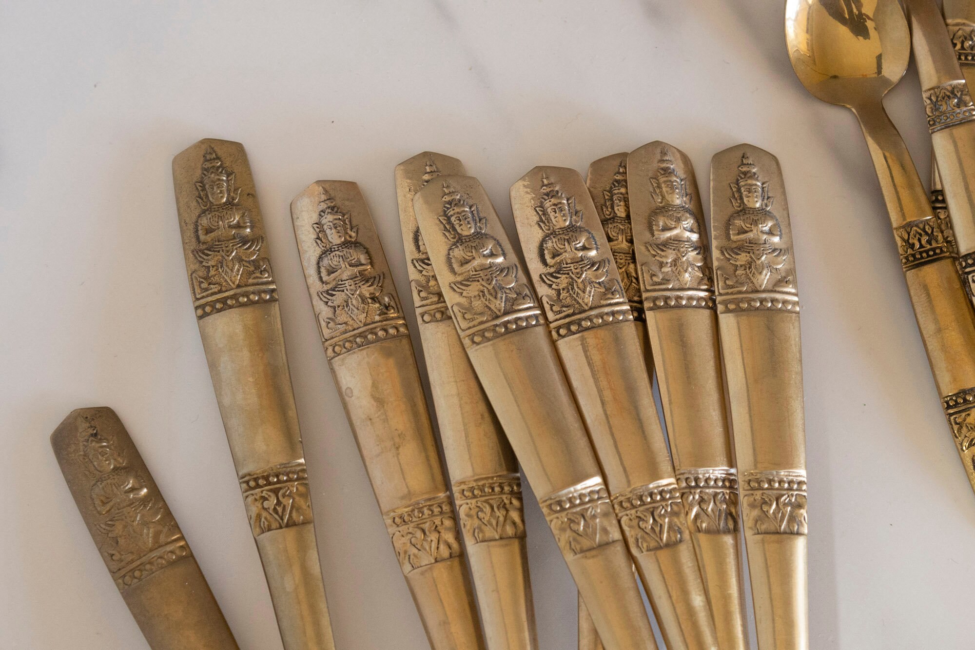 Vintage Mismatched 19 Pieces Thai Cutlery Flatware Brass - Etsy