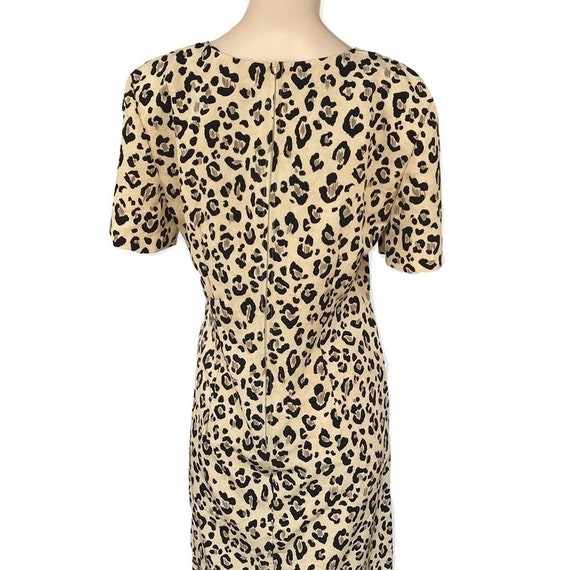 Vintage 80s Cheetah Print Dress/Shift Dress SZ8 A… - image 4