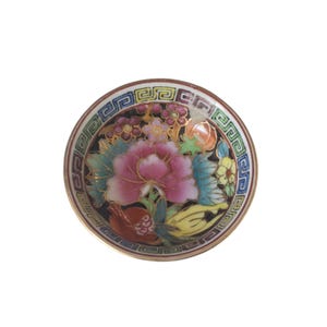 Vintage 1960&#39;s Small Bowl Chinese Classic Flowers Mille Fleur Gold Gild Chinese Classic &quot;Hundreds of Flowers&quot;
