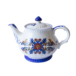Vintage Ellgreave Wood & Sons Genuine Ironstone Teapot Floral Pattern