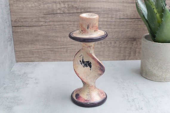 Hand Carved Soapstone Vase and Taper Candle Holder in Black Hand Carved Soapstone Vase and Taper Candle Holder in Black