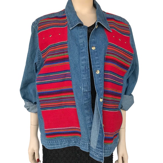 Western Jean Jacket Southwestern Vintage 80s Deni… - image 2