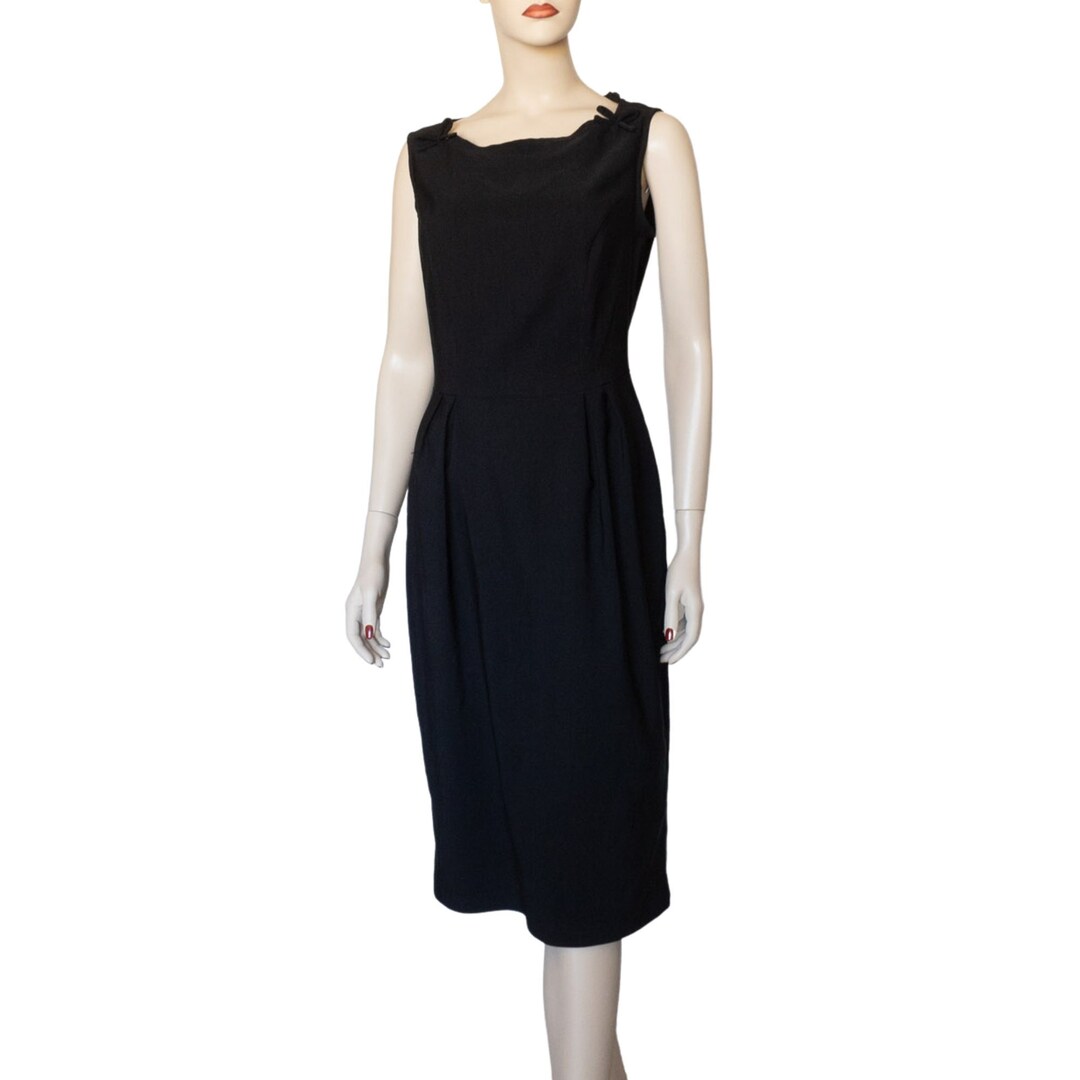 bettie page black dress Bettie Page by Tatyana Black Circle Dress XL Open Back White Satin