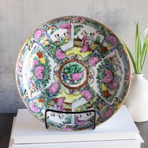 Vintage Chinese Export Rose Medallion Porcelain Bowl