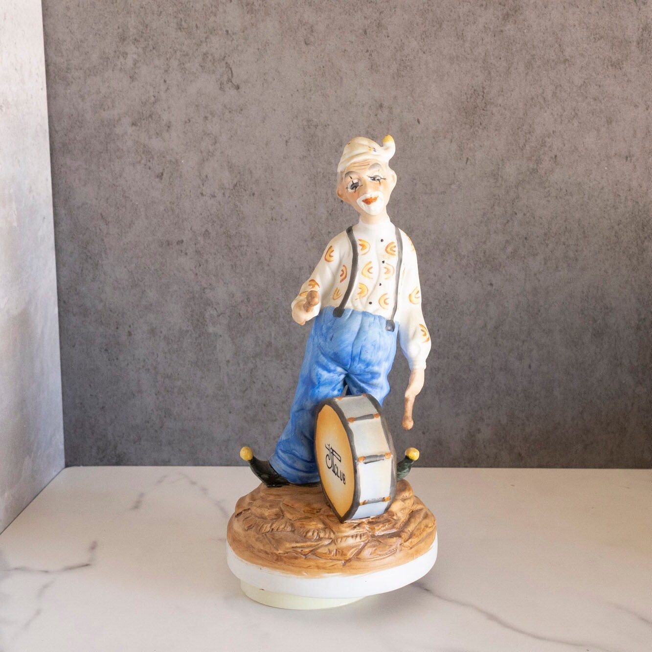 1979 Vintage JT Club Clown With Drum Porcelain Figurine by Price