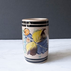1970s Tonalá Mexico Glazed Ceramic Cylindrical Vase/Utensil Holder/Pencil Holder