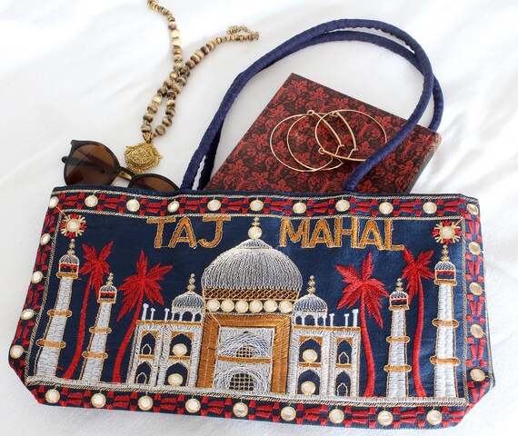 Vintage 90's Taj Mahal Tapestry Purse