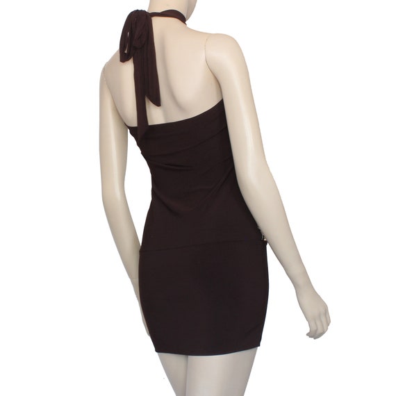 Brown Halter Dress, Sequin Chevron Design Halter … - image 6