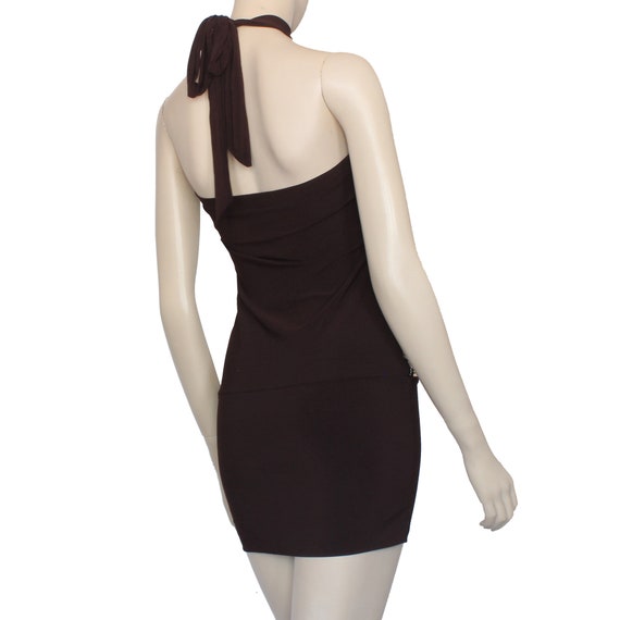 Brown Halter Dress, Sequin Chevron Design Halter Dres… Gem