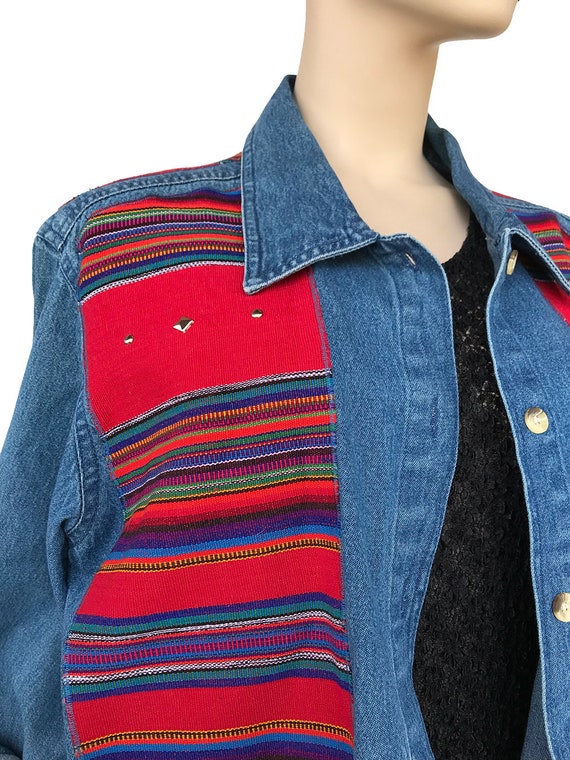 Western Jean Jacket Southwestern Vintage 80s Deni… - image 3