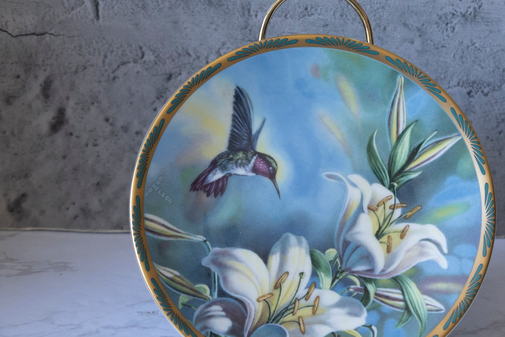 Pickard Decorative Plate Ruby Throated Hummingbird and