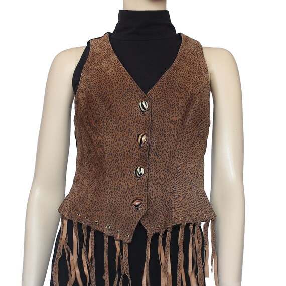 Vintage 1980's John Murrough Fringed Suede Animal… - image 2