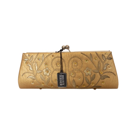 Vintage Bijoux Terner Gold Clutch Dead Stock Still has Tags