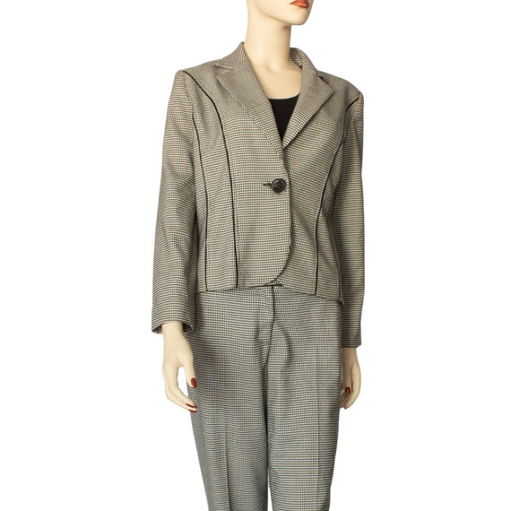 Vintage 90's Studio Petites Houndstooth Pantsuit - image 1