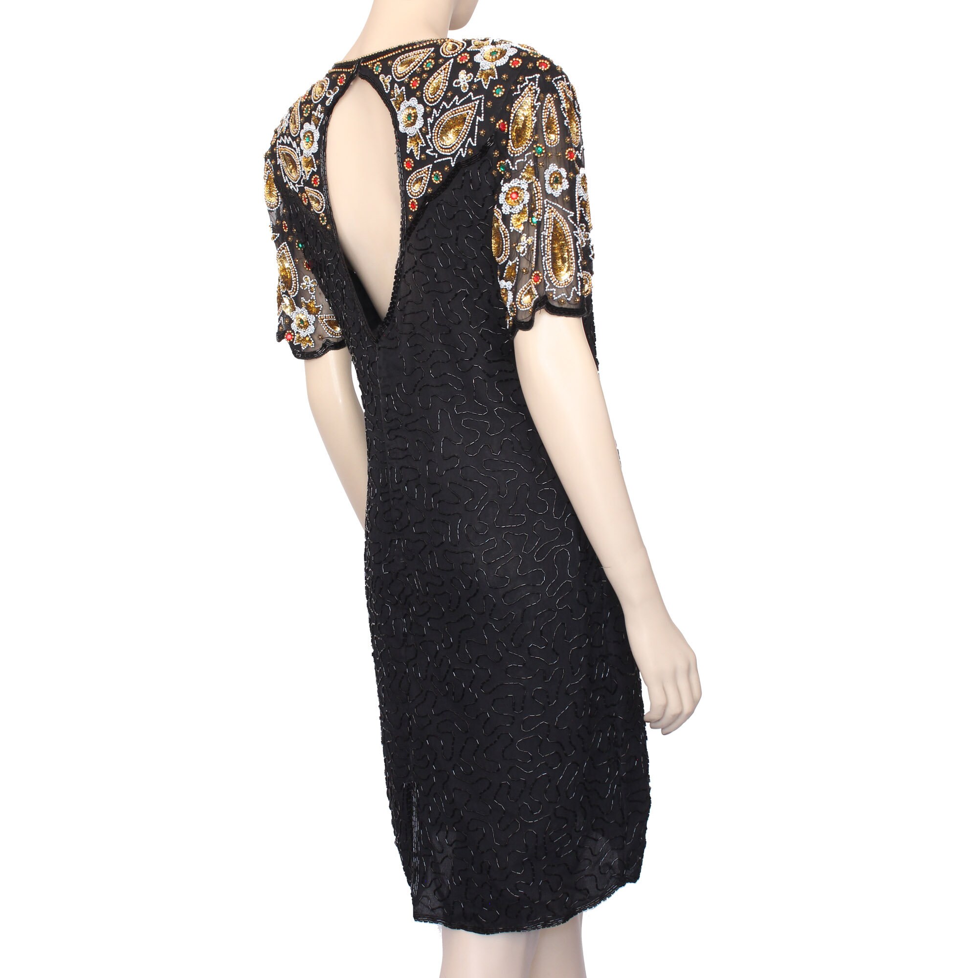 パーティードレス Black Karella Sequined Cocktail Dress Amazon.com: Aidan by Aidan Mattox Women's Sequin Fringe