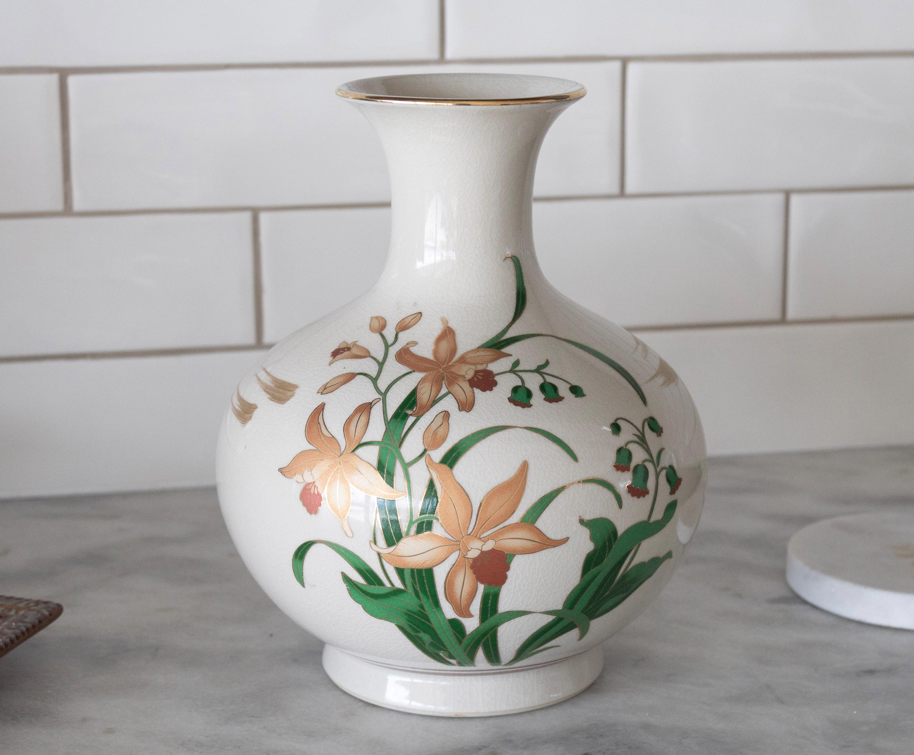 Vintage Porcelain Japanese Vase Floral Design - Etsy