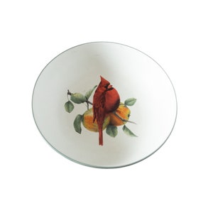 Lenox &quot;Winter Greetings&quot; Everyday Stoneware Cardinal Bowl SIGNED by Artist Catherine McClung