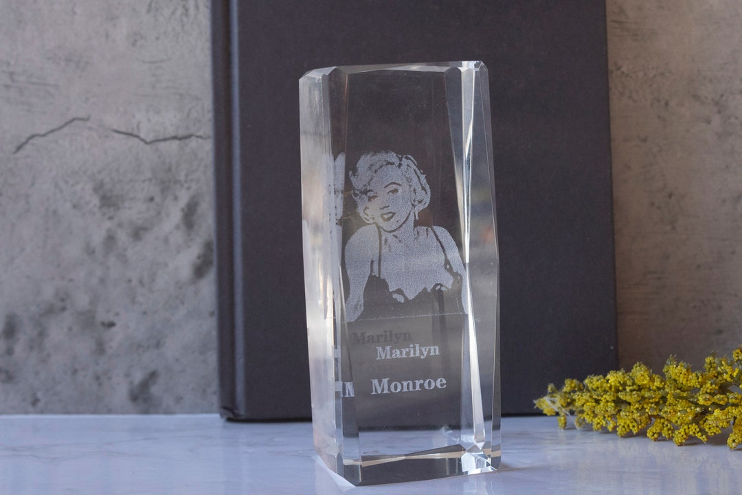 Laser Etched Crystal Marilyn Monroe Paperweight Figurine - Etsy