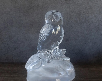 Cristal d' Arques Crystal Owl Figurine Made in France Paperweight