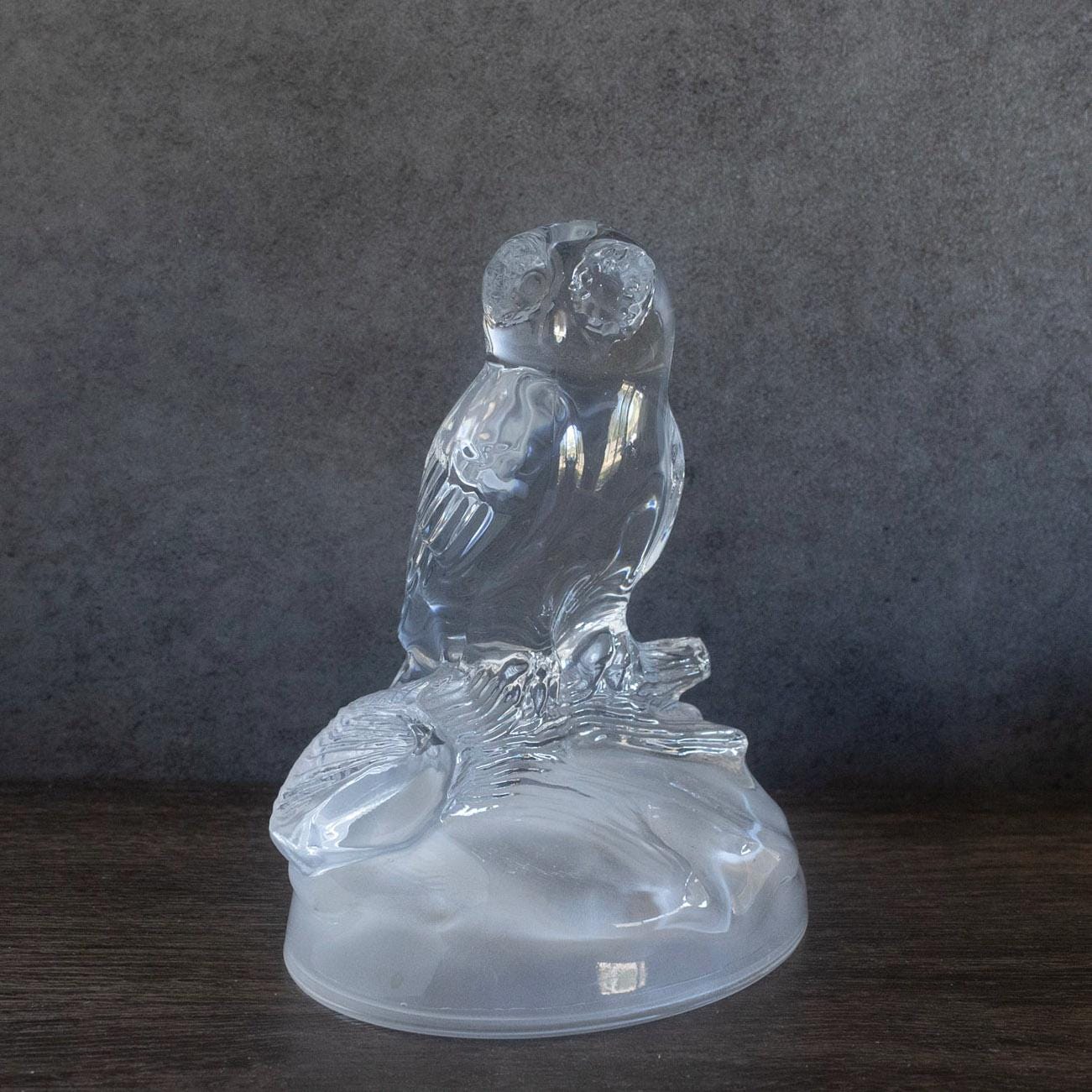 Cristal d' Arques Crystal Owl Figurine Made in France Paperweight