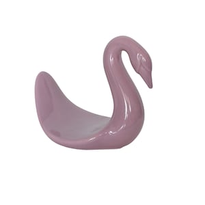 Vintage 80&#39;s Art Deco Ceramic Swan Towel Holder