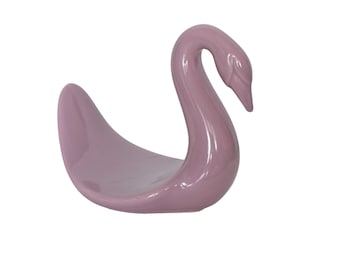 Vintage 80's Art Deco Ceramic Swan Towel Holder
