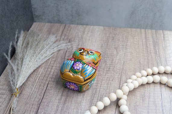 Mexican Clay Pottery Owl Trinket Box Clay Hand Pa… - image 3