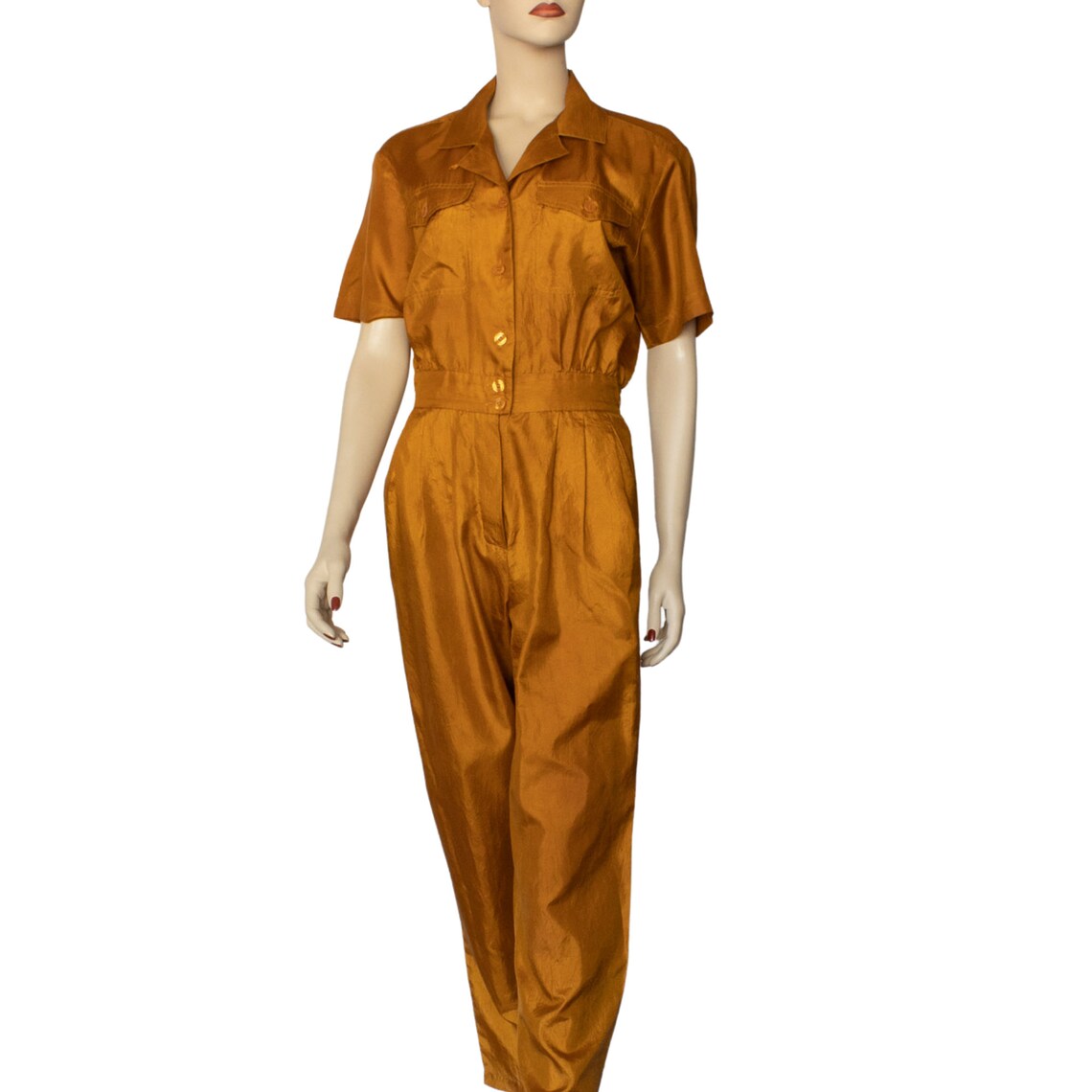 80's Orange Laura Jayne Collection Jumpsuit Size M Etsy