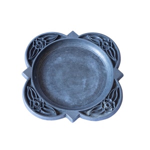 Vintage Floral Metal/Pewter Decorative Dish/Coaster/Wine Coaster/Candleholder