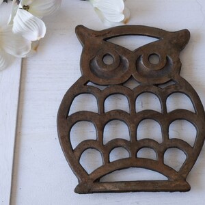 1970s Vintage Brass Owl Trivet