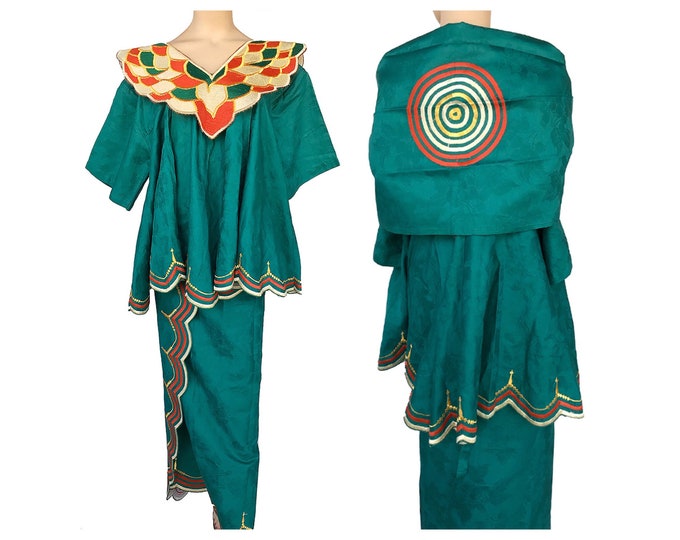 Vintage Folk Dance Traditional Skirt Top & Scarf Hand Etsy