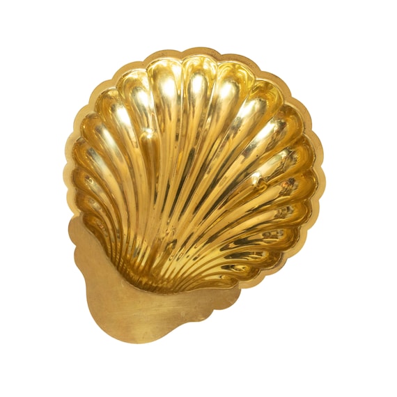 1960s Vintage Lacquered Brass Clam Shell Bowl -  Canada