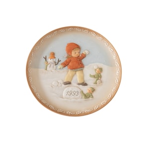 1993 Enesco Porcelain Plate Look Out Something Good Coming Your Way Snowball Elf