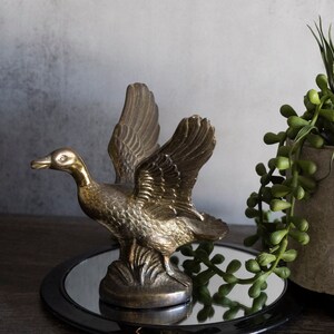 Vintage Brass Duck Figurine, Goose Figurine or Paperweight
