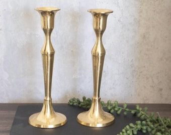 Vintage Pair of Brass Candleholders