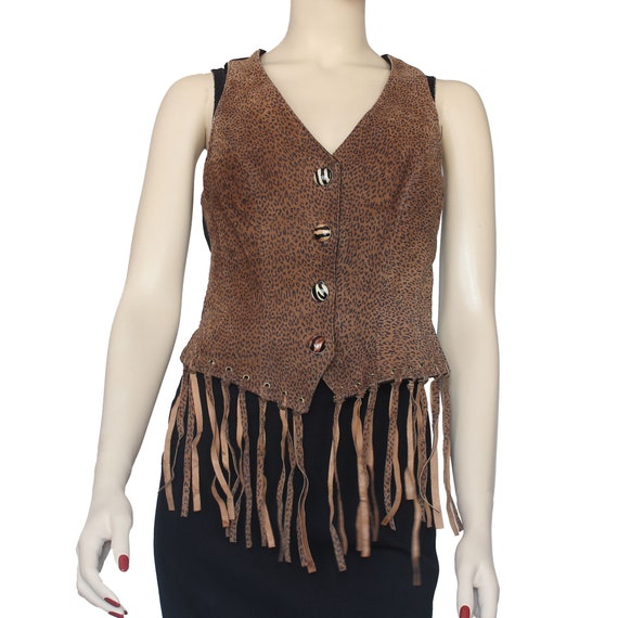 Vintage 1980's John Murrough Fringed Suede Animal… - image 1