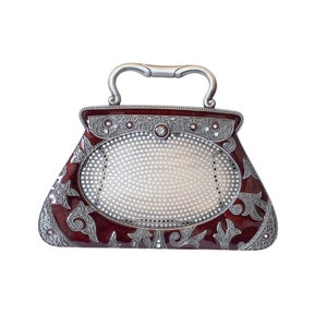 Metal Jeweled Handbag Purse Shaped Picture Frame