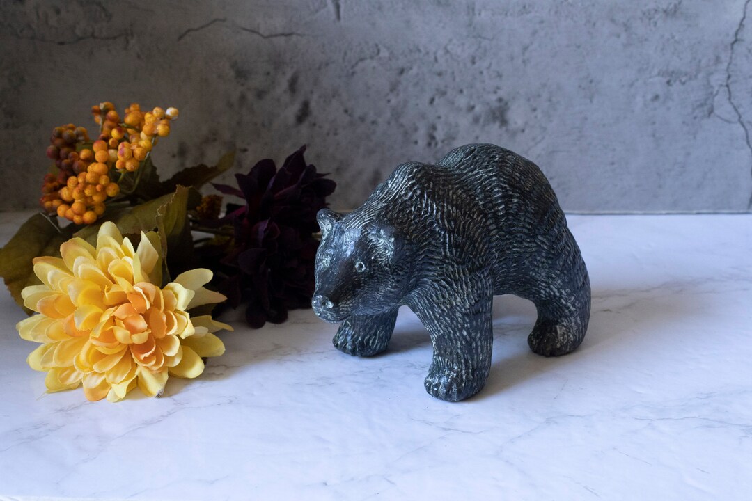 Wolf Original Sculpture Grizzly Bear Canada Signed on Leg Etsy