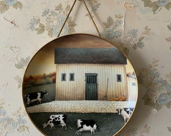 Vintage Franklin Mint "Autumn Grazing" Lowell Herrero Cow Collector Plate #HA5238