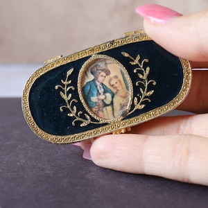 Vintage Estee Lauder Solid Perfume Compact, Small Oval Perfumed Compact Keepsake Victorian Style