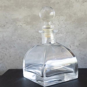 Vintage Clear Glass Perfume Bottle/ Decanter with Lid