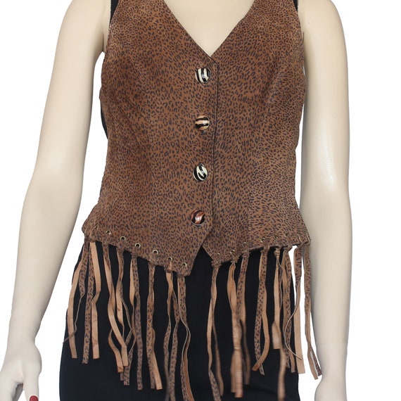 Vintage 1980's John Murrough Fringed Suede Animal… - image 4