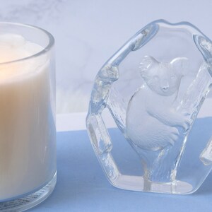 Vintage Nybro Sweden Crystal Sculpture Koala Paperweight
