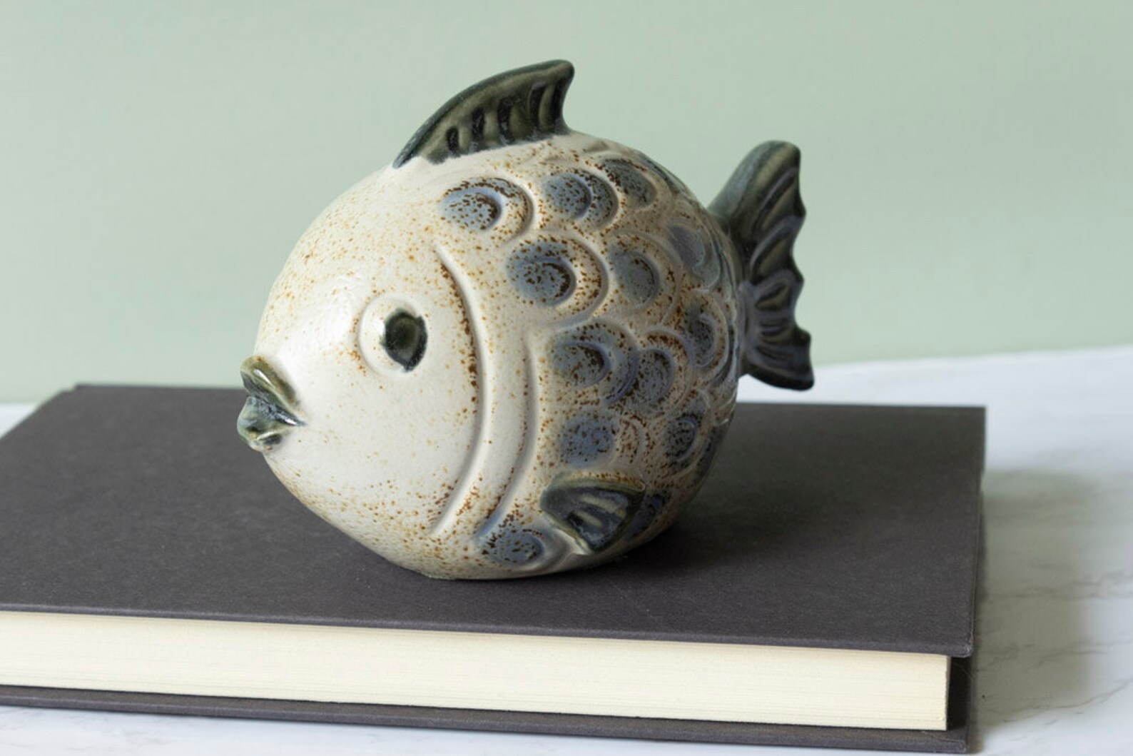 Ceramic Fish Piggy Bank/coin Bank/nautical Etsy