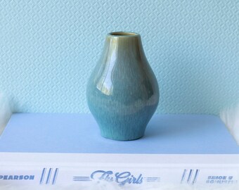 Vintage Small Glazed Ceramic Pot/Vase Blue/Greenish Color