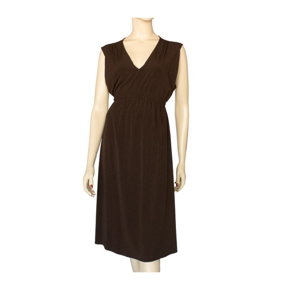 Vintage 90's Slinky Brown Dress/Tie Back Dress Size XL