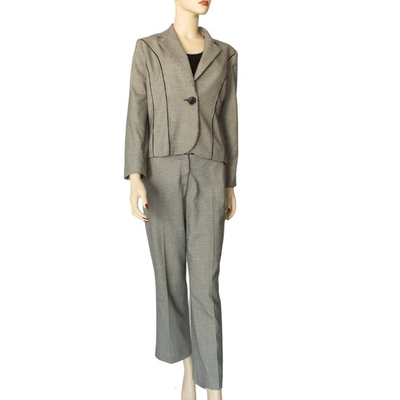 Vintage 90's Studio Petites Houndstooth Pantsuit - image 4